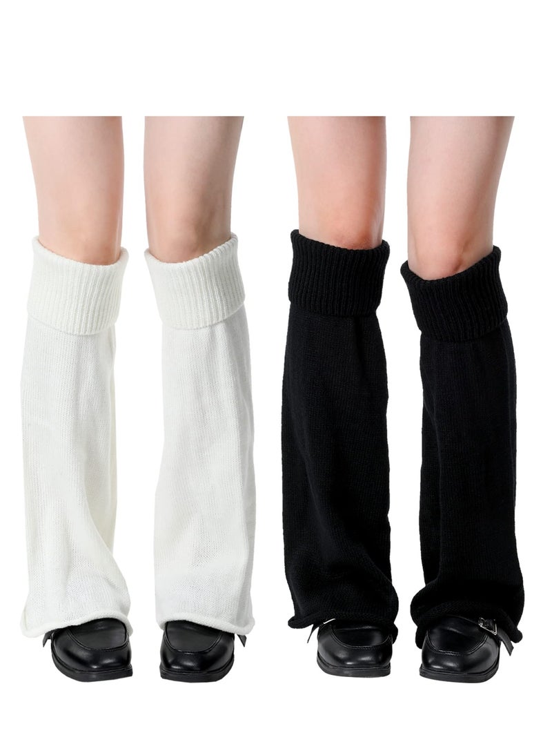 Kawaii Crochet Ribbed Leg Warmers - Stylish Boot Socks for Dance, Yoga & Sports Activities