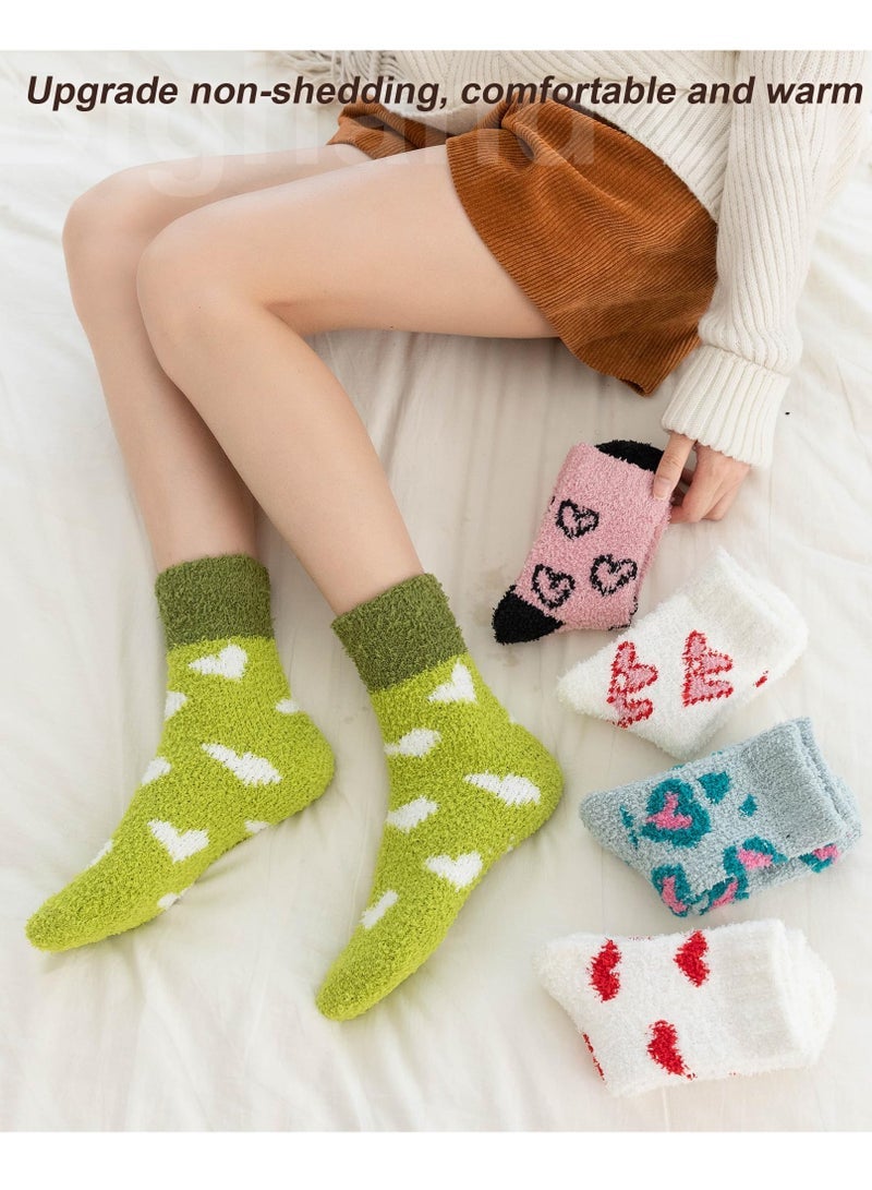 Womens Super Soft Fuzzy Socks Winter Colorful Home Slipper Socks Cute Fluffy Sleeping Gift