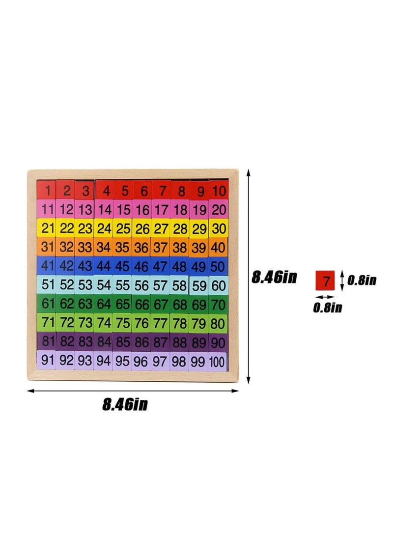 Early Childhood Education Digital Teaching Board Wooden Math Learning Board Toy 1100 Consecutive Numbers Wooden Hundred Digital Board Educational Game for Kids with Storage Bag