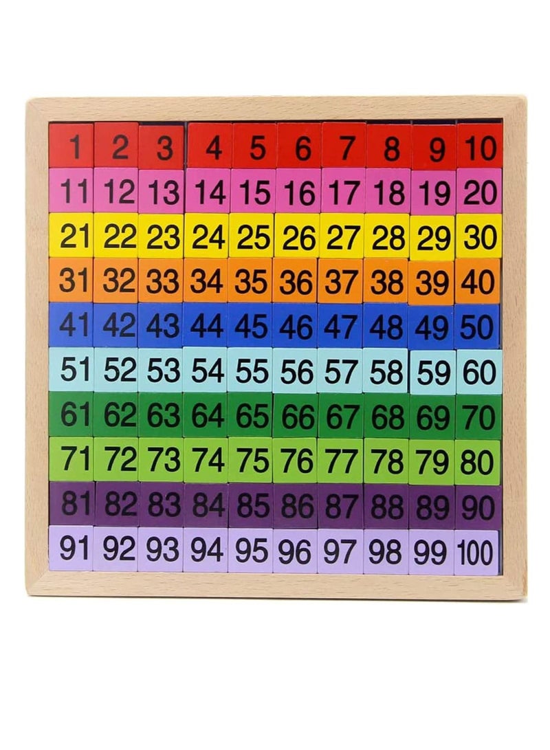 Early Childhood Education Digital Teaching Board Wooden Math Learning Board Toy 1100 Consecutive Numbers Wooden Hundred Digital Board Educational Game for Kids with Storage Bag