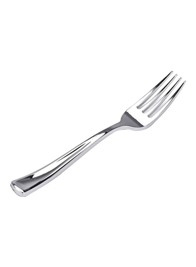 125-Piece Disposable Fork Set Silver 7.35inch