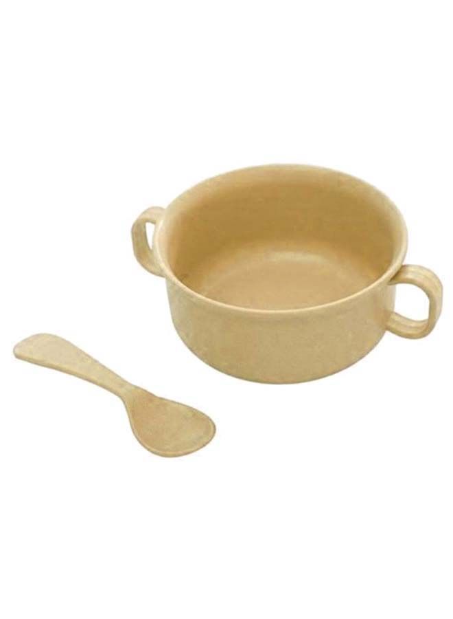 Double-Handle Feeding Bowl With Spoon