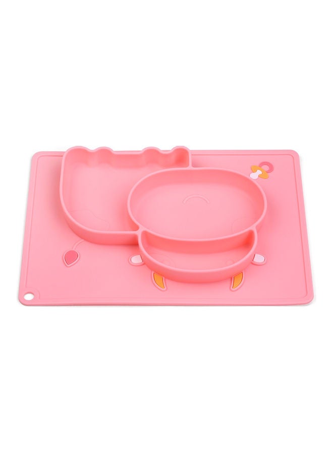 Cartoon Hippo-Shaped Baby Food Plate With Placement