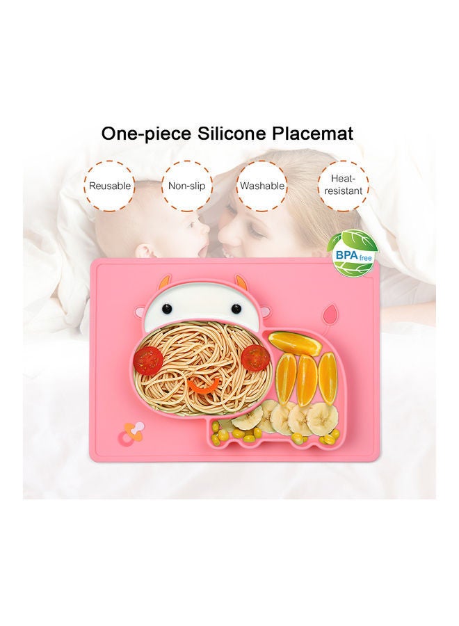 Cartoon Hippo-Shaped Baby Food Plate With Placement