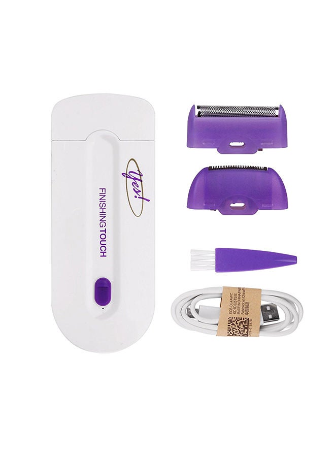 Rechargeable Painless Touch Laser Epilator White/Purple 13x2x8cm