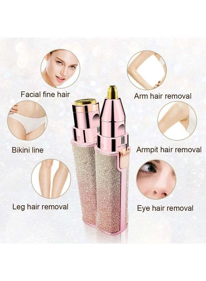 2 IN 1 Facial Hair Remover for Women Eyebrow Trimmer With LED Light