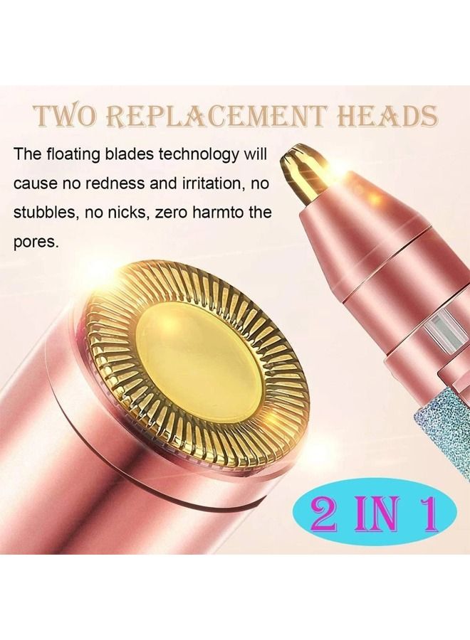 2 IN 1 Facial Hair Remover for Women Eyebrow Trimmer With LED Light