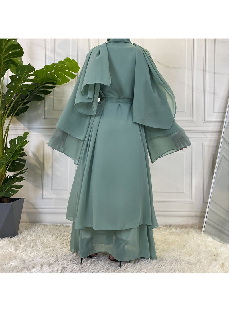 Women Abaya, Comfortable Muslim Dress Solid Loose Fit Long Cardigan Hijab, Durable And Breathable Robe Open Front Kaftan Maxi Dress For Women Teens, (Size XL,  Apricot)