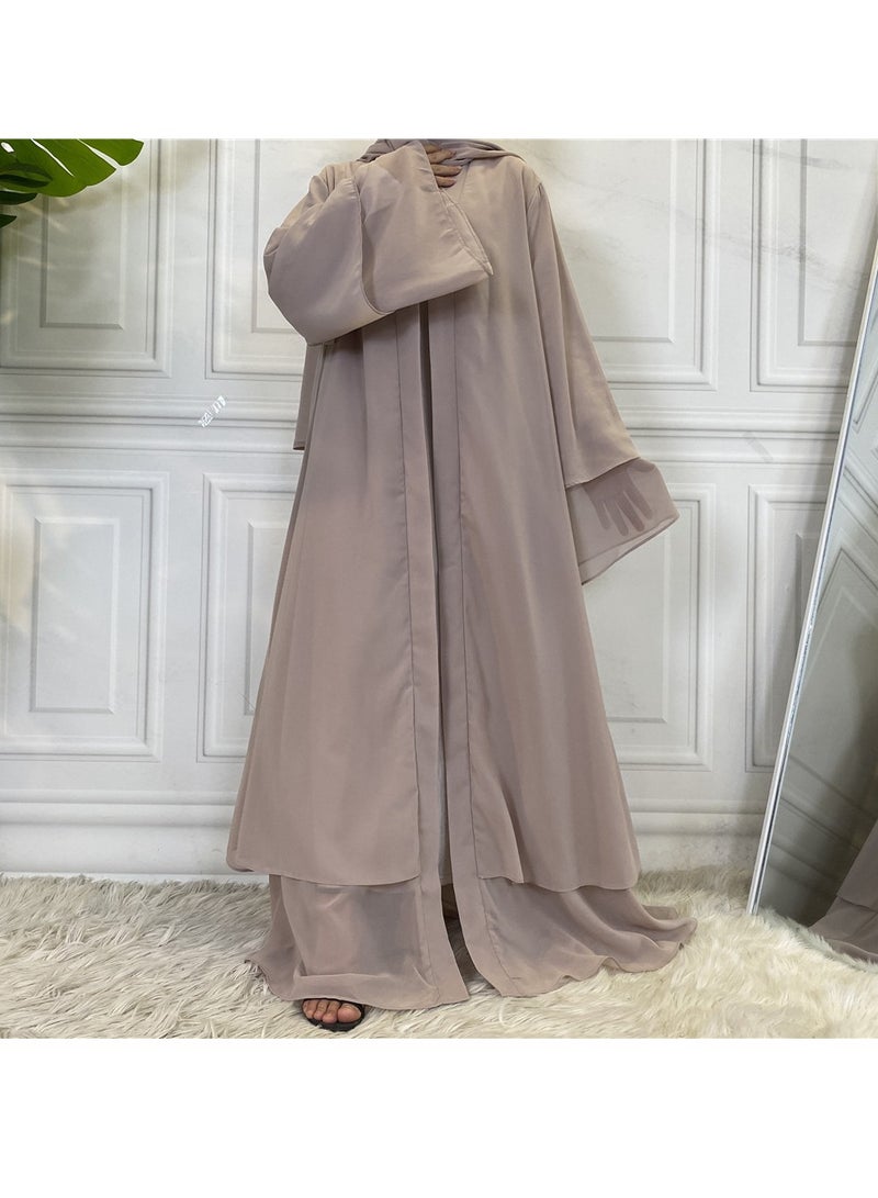 Women Abaya, Comfortable Muslim Dress Solid Loose Fit Long Cardigan Hijab, Durable And Breathable Robe Open Front Kaftan Maxi Dress For Women Teens, (Size L, Army Green)