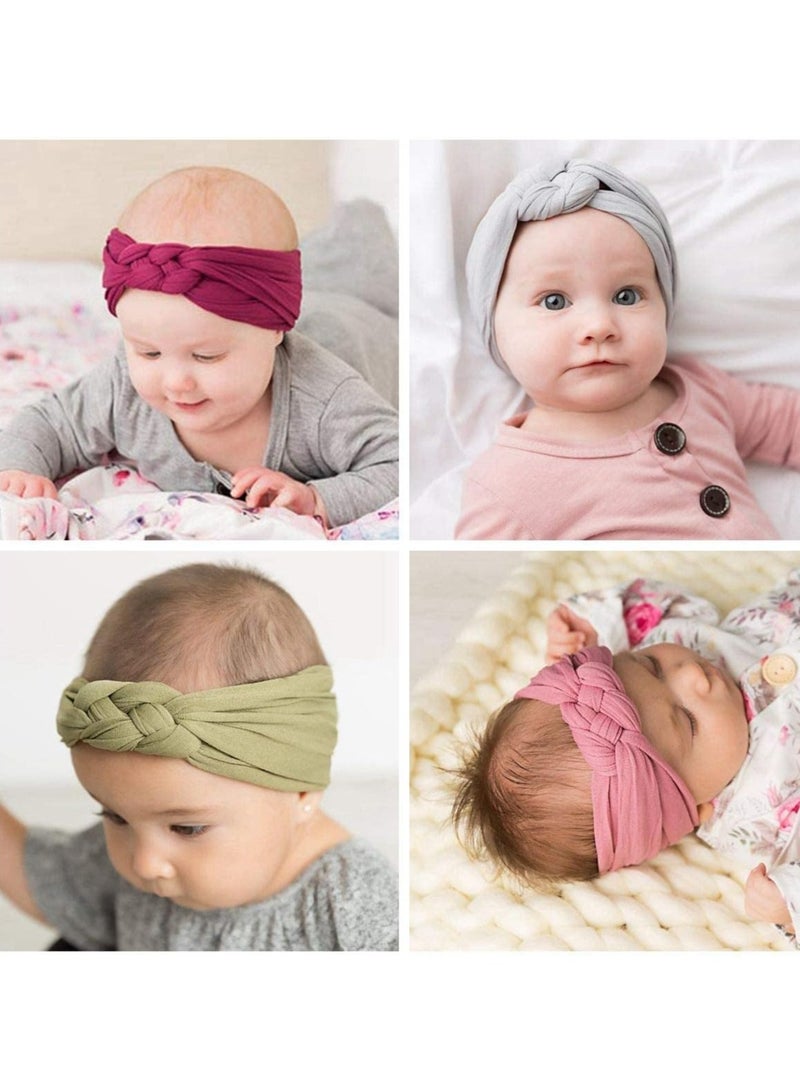 20pcs Bows Headbands Baby Girls, Baby Girls Nylon Headbands Hairband Elastic Turban Hair Accessories for Kids Toddlers Infants