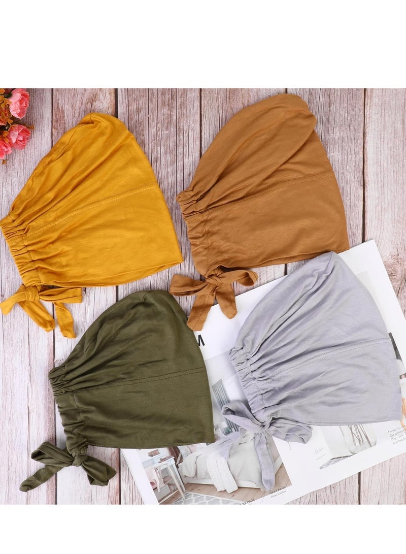 4PCS Women's Chemo Headwear - Stylish Islamic Hijab Caps for Comfort & Modesty