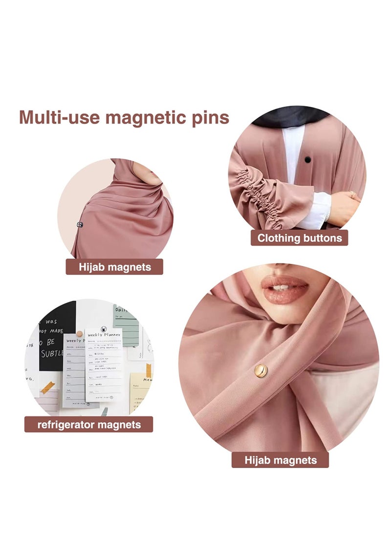 Premium Magnetic Hijab Pins for Women, Strong No-Snag Multi-Use Colorful Scarf Magnets, Perfect for Securely Holding Hijabs in Place