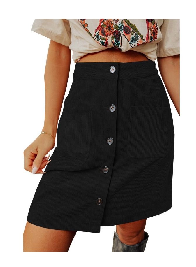 New Corduroy High-waisted Fashion  Short Skirt