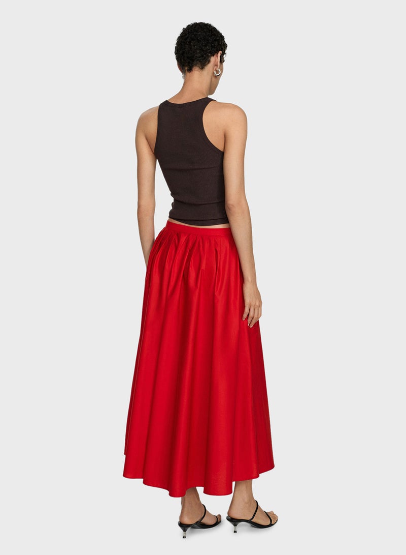 Pleated High Waist Skirt