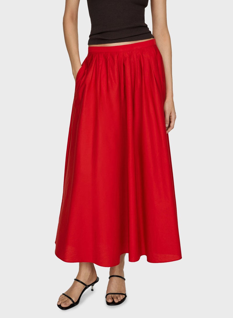 Pleated High Waist Skirt