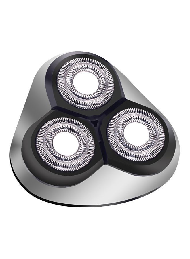 Rotary Replaceable Heads For Electric Shaver Silver/Black