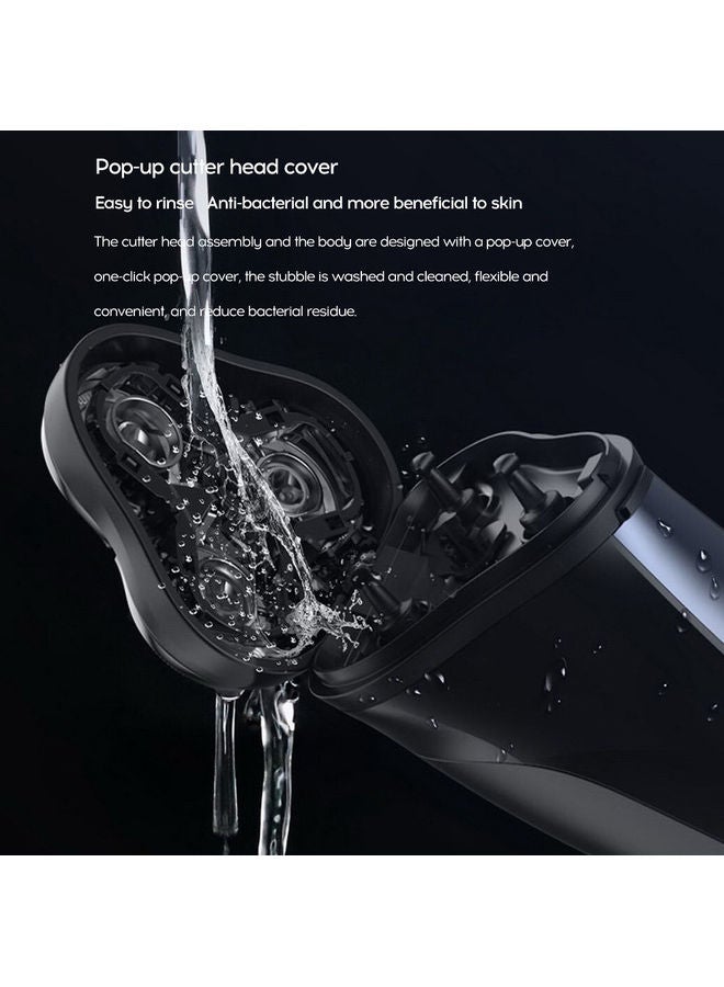 Rechargeable Electric Shaver Black/Blue/Silver