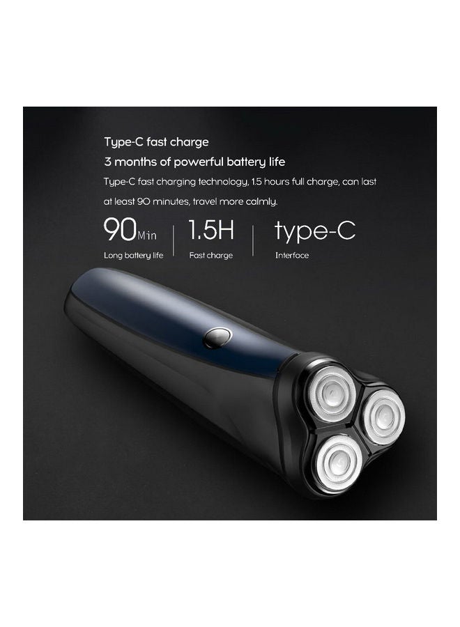 Rechargeable Electric Shaver Black/Blue/Silver