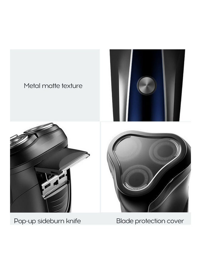 Rechargeable Electric Shaver Black/Blue/Silver