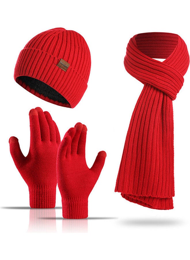 1-Pair Winter Warm Gloves with Hat and Neck Scarf