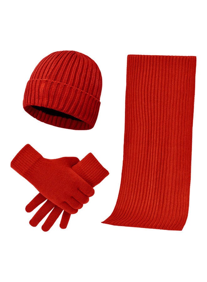 1-Pair Winter Warm Gloves with Hat and Neck Scarf