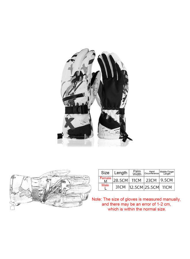 1-Pair Of Ski Graffiti Zipper Gloves For Men L 34x6.5x18.5cm