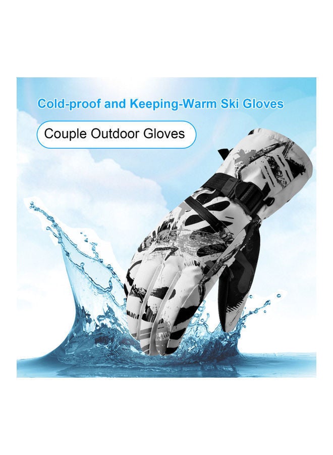 1-Pair Of Ski Graffiti Zipper Gloves For Men L 34x6.5x18.5cm