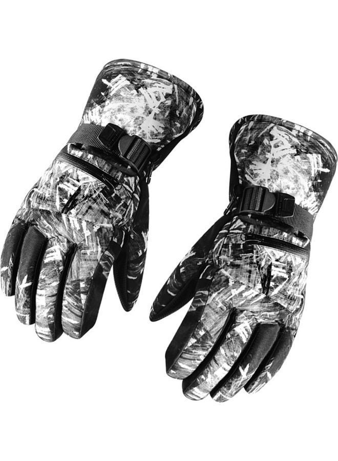 1-Pair Of Ski Graffiti Zipper Gloves For Men L 34x6.5x18.5cm