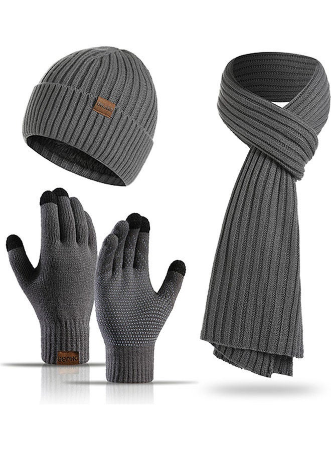 1-Pair Winter Warm Gloves with Hat and Neck Scarf