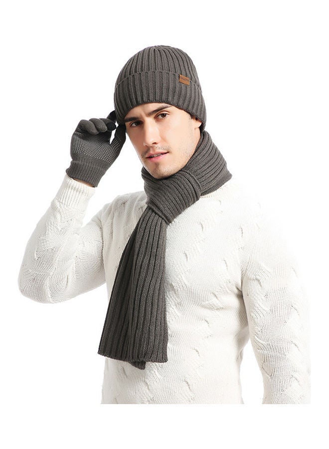 1-Pair Winter Warm Gloves with Hat and Neck Scarf