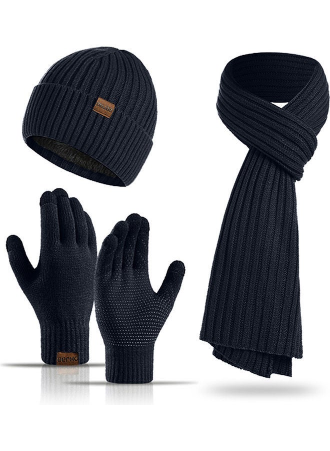 1-Pair Winter Warm Gloves with Hat and Neck Scarf