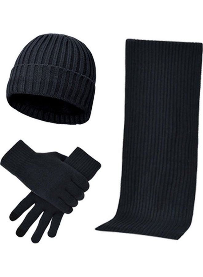 1-Pair Winter Warm Gloves with Hat and Neck Scarf