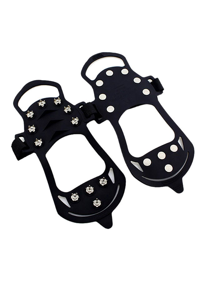 11 Teeth Stainless Steel Crampons Foot Shoe Cover - L