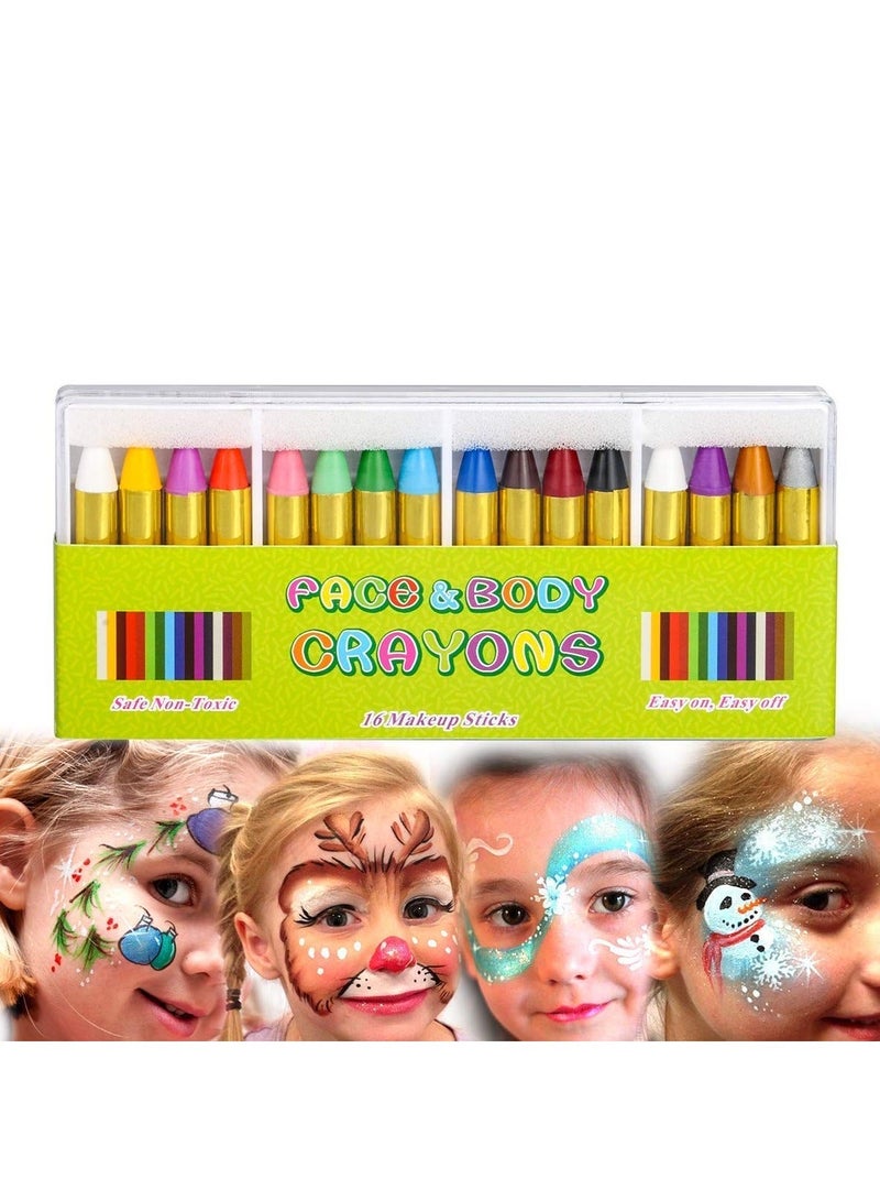 Face Paint set, Body Paint Sticks Red and White Face Paint, Body Crayons Kit for Kids, Safe & Non-toxic Face Body Crayons, Toddlers, Children Pretend Play, Carnival, Easter, World Cup, Party Makeup