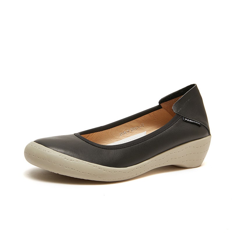 Elevated Leather Nurse Shoes for Spring/SummerBlack Black