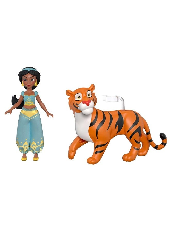 Mattel Disney Princess Jasmine Small Doll and Rajah Tiger Figure with Seat, from Mattel Disney Movie Aladdin