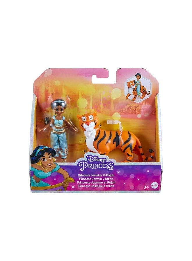 Mattel Disney Princess Jasmine Small Doll and Rajah Tiger Figure with Seat, from Mattel Disney Movie Aladdin