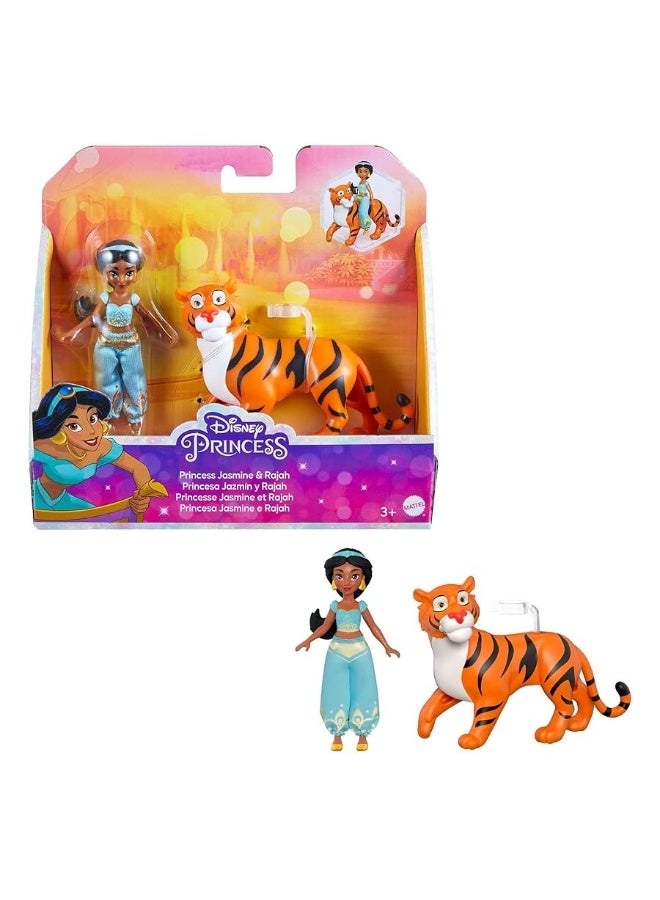 Mattel Disney Princess Jasmine Small Doll and Rajah Tiger Figure with Seat, from Mattel Disney Movie Aladdin