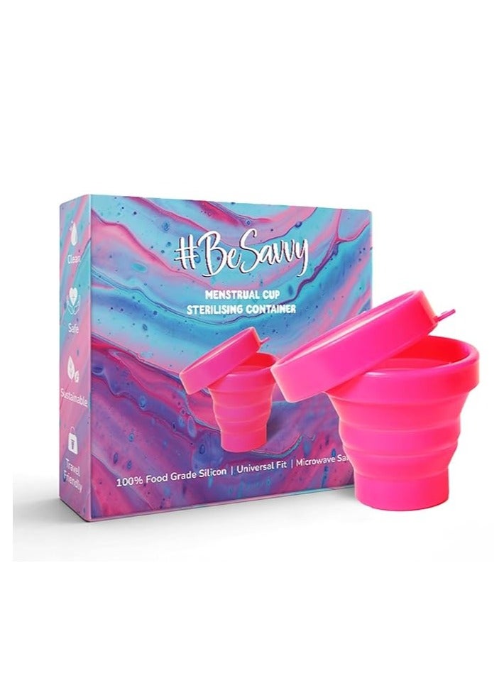 Savvy Menstrual cup Silicone Sterilizer, Microwaveable, Compact and Travel-friendly | For women| BPA Free | (Pack of 1N)