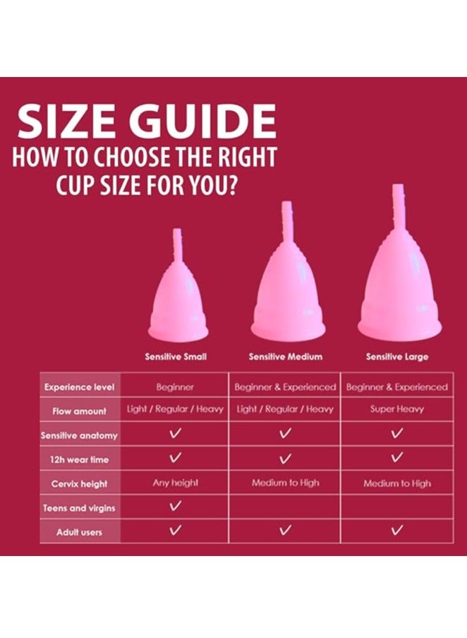 Namyaa Ultra Soft Reusable Menstrual Cup with Pouch & Cup Wash, Large Size (20-28ml), Pink