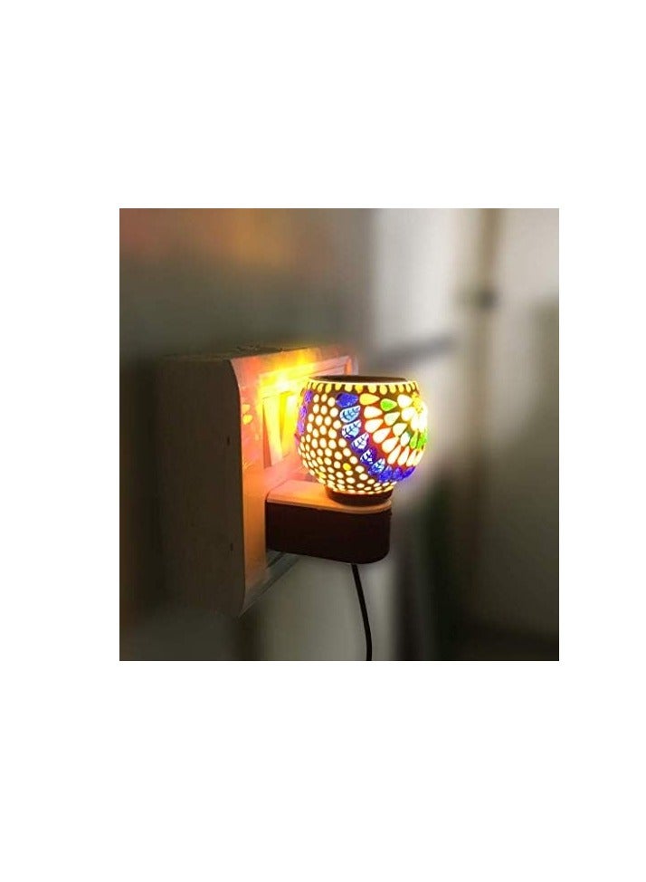 Kapur Dani Electrical Camphor Diffuser. Glass Kapoor Dhani & Essential Oil Diffuser with On Off Switch to Toggle Between Burner & Lamp