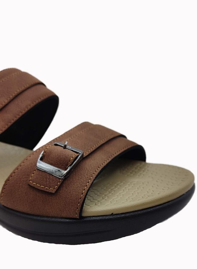 Men's Casual Flat Arabic Sandal Brown