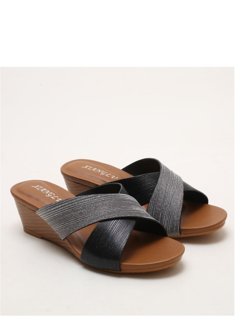 Trade Slope and Roman Sandals New Women's Open Toe Holiday Tourism Shoes