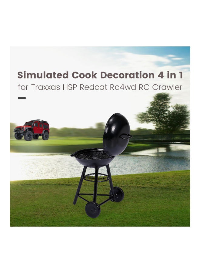 Simulated Cook Decoration Metal Round Braizer with Grill for Traxxas HSP Redcat Rc4wd Tamiya SCX10 RC Crawler 8.5 x 6.5 8.5cm