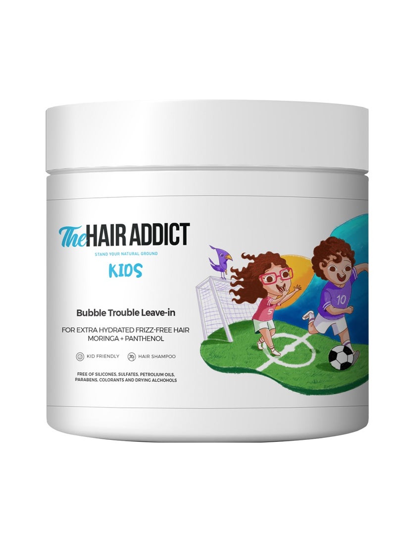 Bubble Trouble Leave in Conditioner - 500 mlMoisturizing, Styling & Frizz Control Hair Cream| Enriched with Moringa, Panthenol & Avocado | Tear-Free & Hypoallergenic |0% Sulfate, Silicones, Parabens