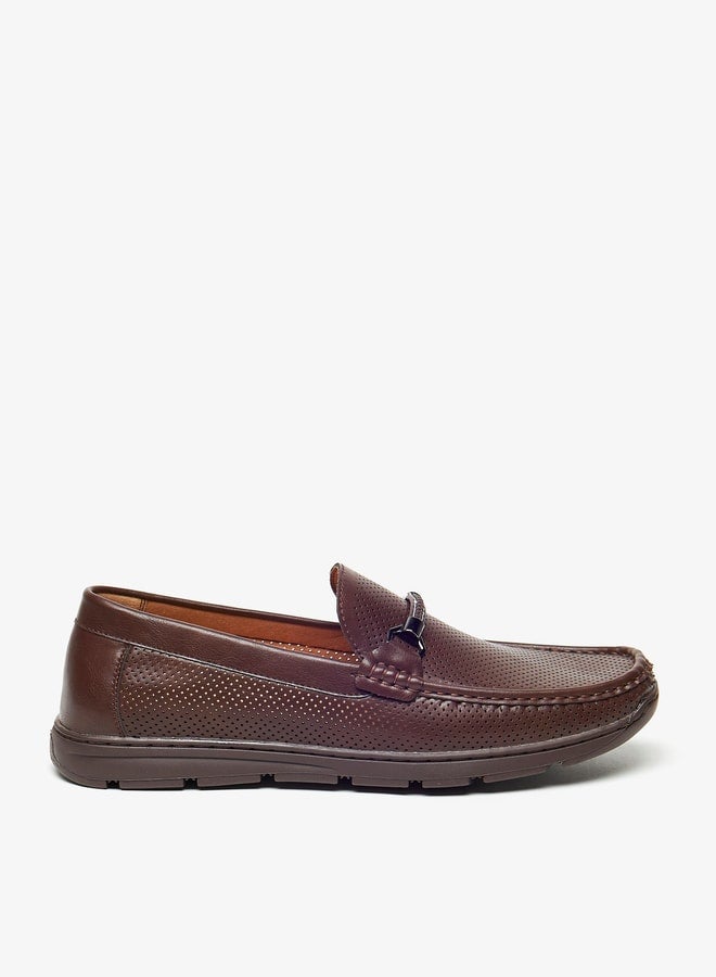 Men's Textured Slip-On Moccasins