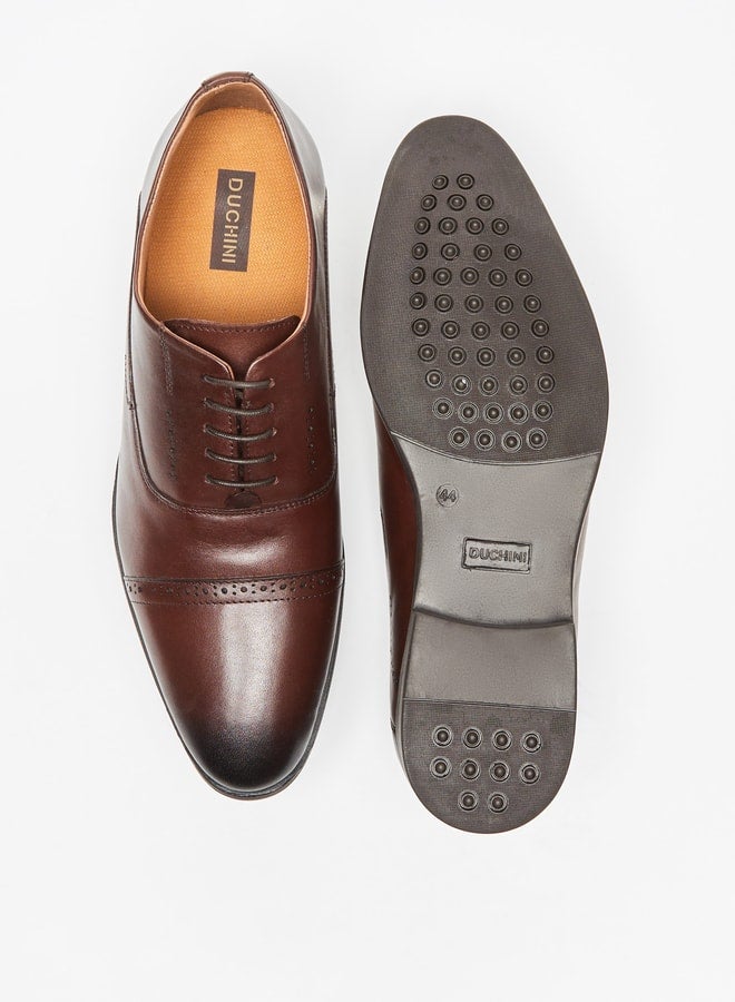 Men's Solid Lace-Up Derby Shoes