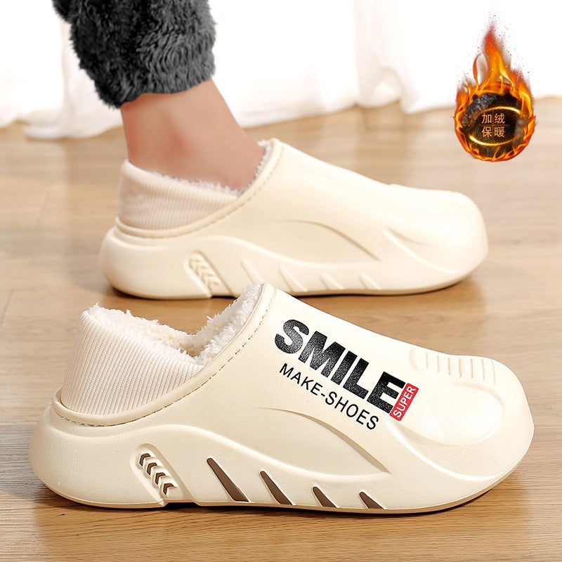 Mens Winter Warm Lined Cotton ShoesBeige Beige