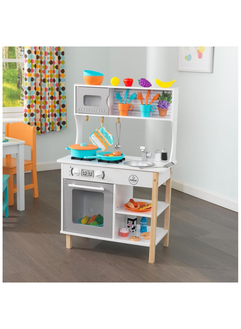 Wooden Pretend Toy Kitchen Playset