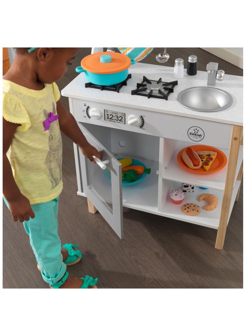 Wooden Pretend Toy Kitchen Playset